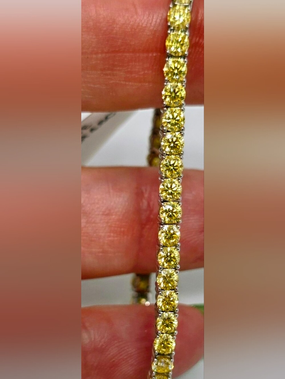 4.6 CT Canary Yellow Moissanite Tennis Bracelet 925 Sterling Silver